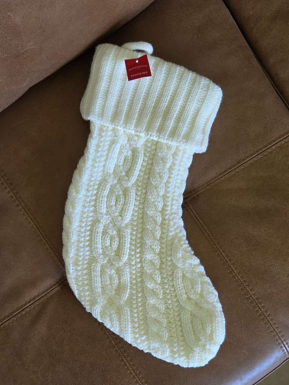Wondershop Cream Cable Knit Christmas Stocking